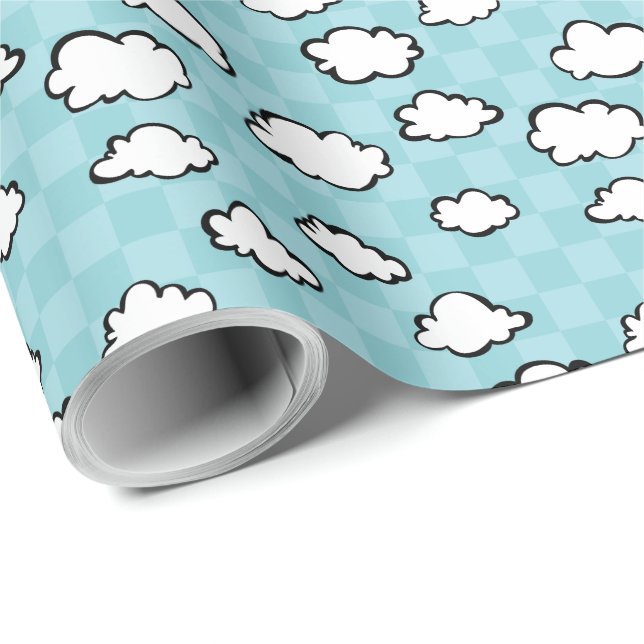 Chequerboard Clouds Wrapping Paper (Roll Corner)