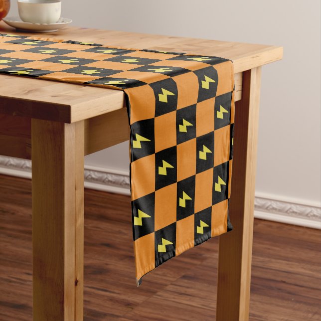  Chequerboard flash sign pattern , Y2K Short Table Runner (In Situ)