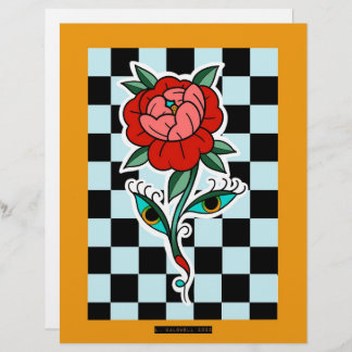 Chequerboard Flower Print