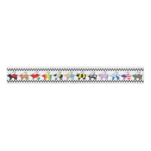 Chequerboard flying pig ribbon grosgrain ribbon