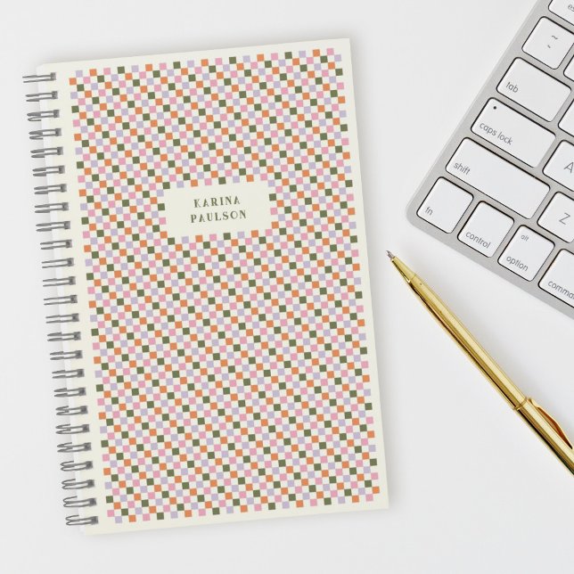 Chequerboard Frame Spiral-Bound Notebook - Green (Creator Uploaded)