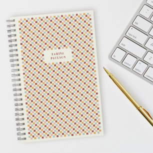 Chequerboard Frame Spiral-Bound Notebook - Red