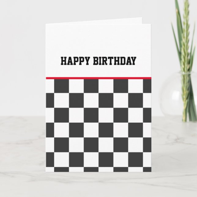 Chequerboard Happy Birthday Teens  Card (Front)