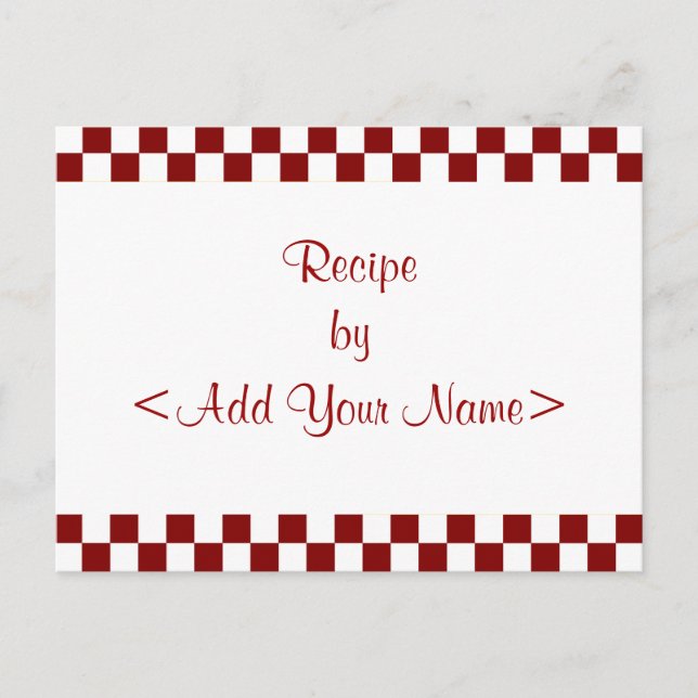 Chequerboard Heart Recipe Cards 4 x 6 (Front)