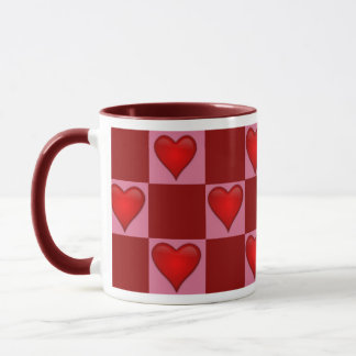 Chequerboard Hearts Mug