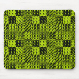 Chequerboard hearts pattern in Lime Green Mouse Pad
