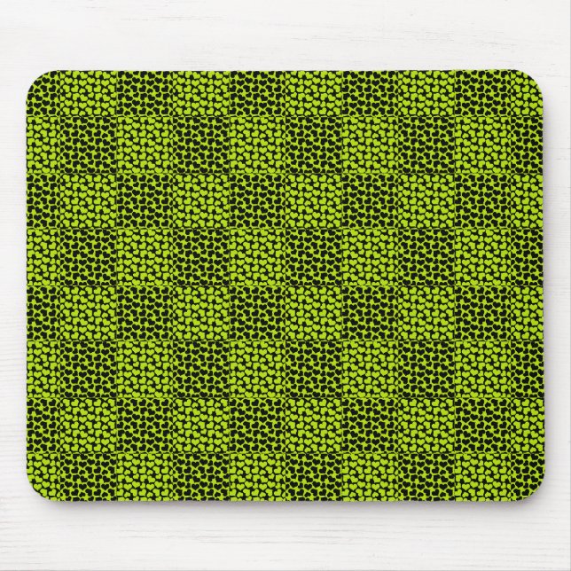 Chequerboard hearts pattern in Lime Green Mouse Pad (Front)
