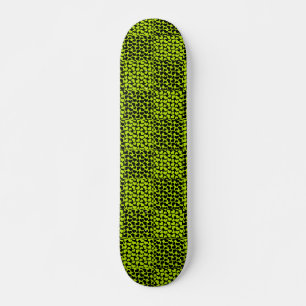 Chequerboard hearts pattern in Lime Green Skateboard