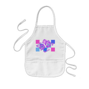 Chequerboard Hibiscus Kid's Aprons
