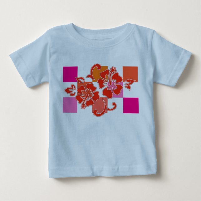 Chequerboard Hibiscus Toddler & infant Tees (Front)