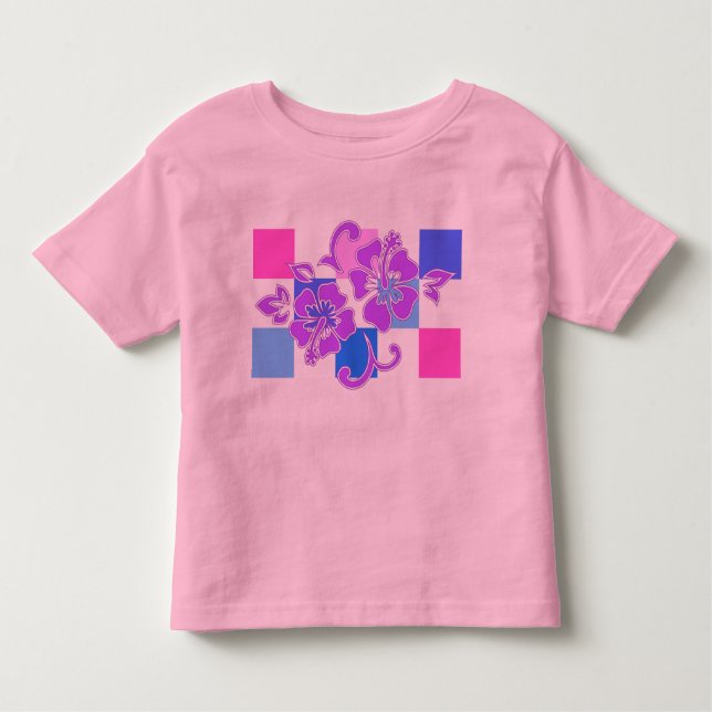 Chequerboard Hibiscus Toddler & infant Tees (Front)