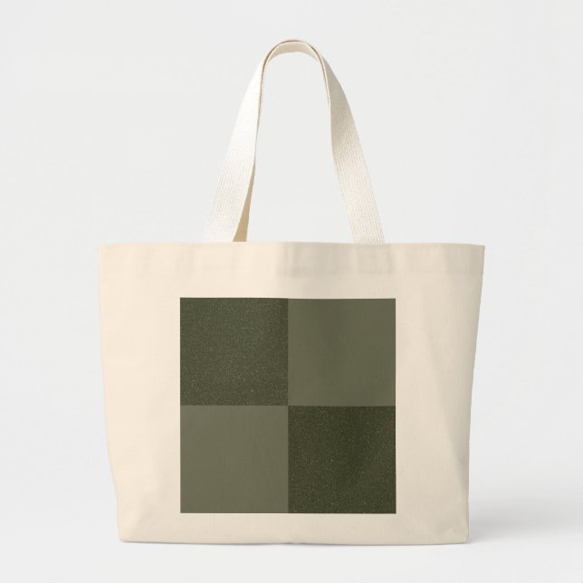Chequerboard Moss Green Tote Bag (Front)