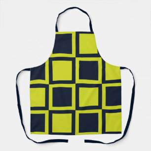Chequerboard Navy Blue Green Chequerboard  Apron
