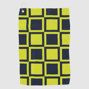Chequerboard Navy Blue Green Chequerboard Golf Towel