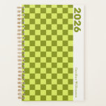 Chequerboard Olive Green Lime Personalised 2025 Planner<br><div class="desc">Bring a fresh, retro vibe to your planning with this personalised 2025 chequerboard planner in olive green and lime! The bold chequerboard pattern blends earthy olive tones with a zesty lime green for a fun, modern twist. Customise it with your name to make it uniquely yours, and enjoy staying organised...</div>