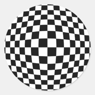 Chequerboard optical illusion classic round sticker