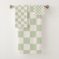 Chequerboard Pastel Green Chequered Sage Check