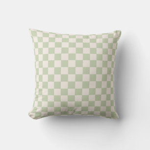Chequerboard Pastel Green Chequered Sage Check Cushion