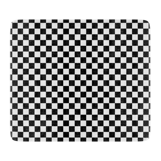 Chequerboard pattern black and white cutting board (Front)