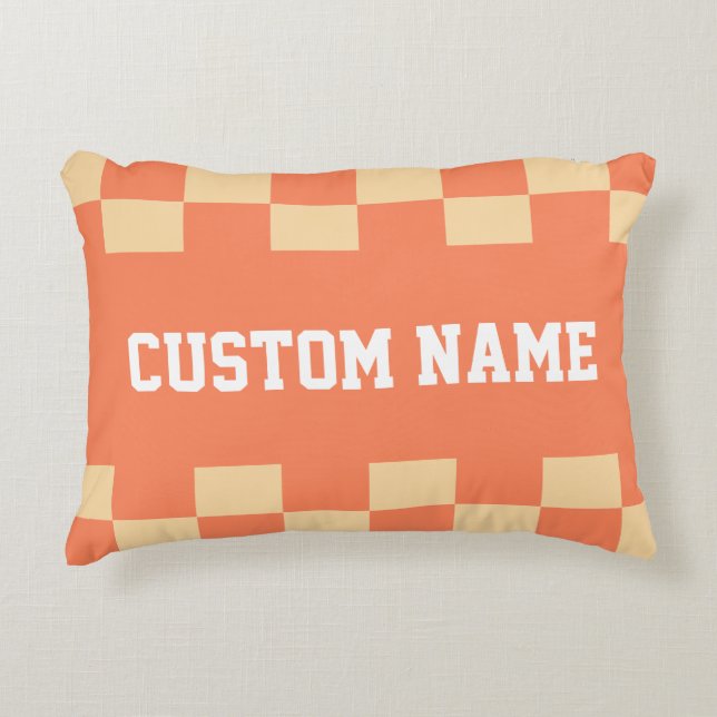 Chequerboard Pattern Decorative Cushion (Front)
