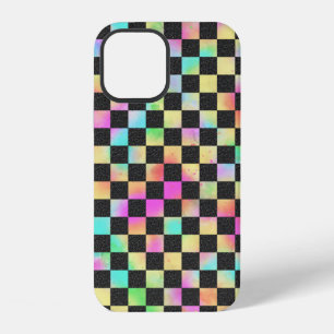 Chequerboard Pattern In 80's Colours iPhone 12 Case