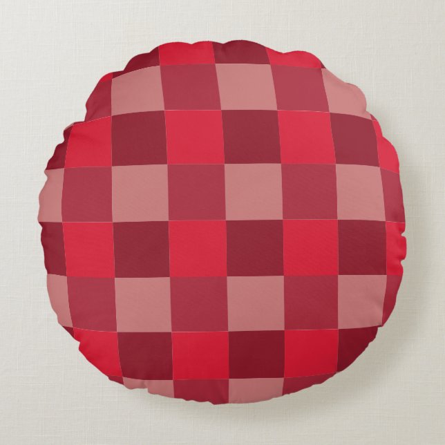 Chequerboard pattern round cushion (Front)