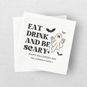 Chequerboard Retro Spooktacular Halloween Napkin
