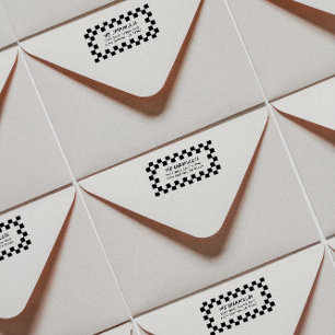 Chequerboard Return Address Rubber Stamp