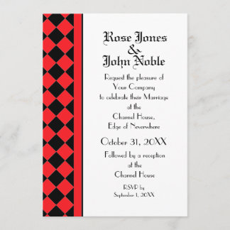 ChequerBoard (Ruby) Wedding Invitation