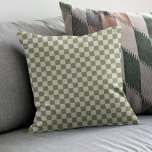 Chequerboard Sage Green Chequered Squares Check Cushion<br><div class="desc">Chequerboard Sage Green Chequered Squares. Minimalist check pattern design.</div>