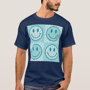 Chequerboard Smile Face  Funny Happy Face Trendy T T-Shirt
