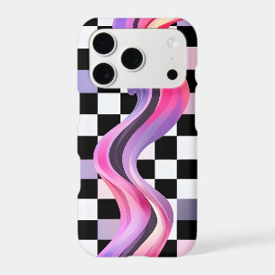 Chequerboard Swirl iPhone Case   Y2K CyberBaby