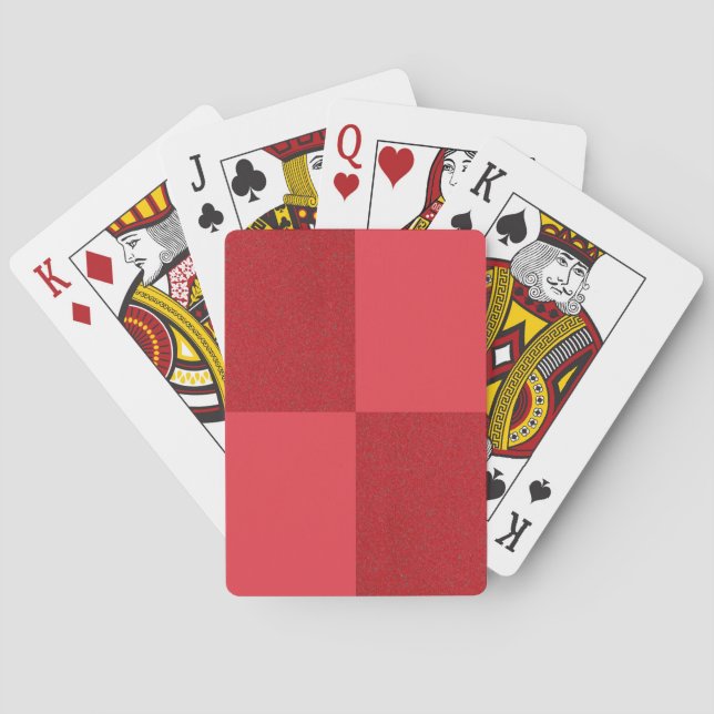 Chequerboard Tomato Red Playing Cards – Customise (Back)