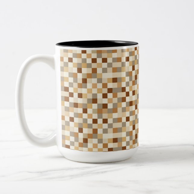 Chequerboard Two-Tone Coffee Mug (Left)