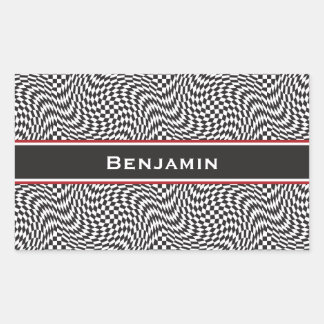 Chequerboard Warp Rectangular Sticker
