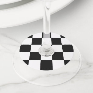 Chequerboard Wine Glass Tag