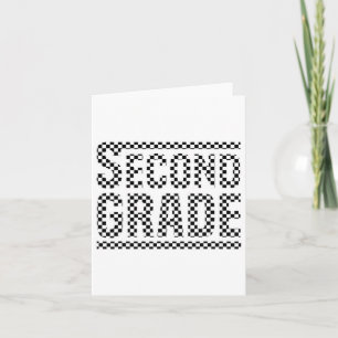 Chequered 2nd Grade Ck To School Boys Girls Kids T Card