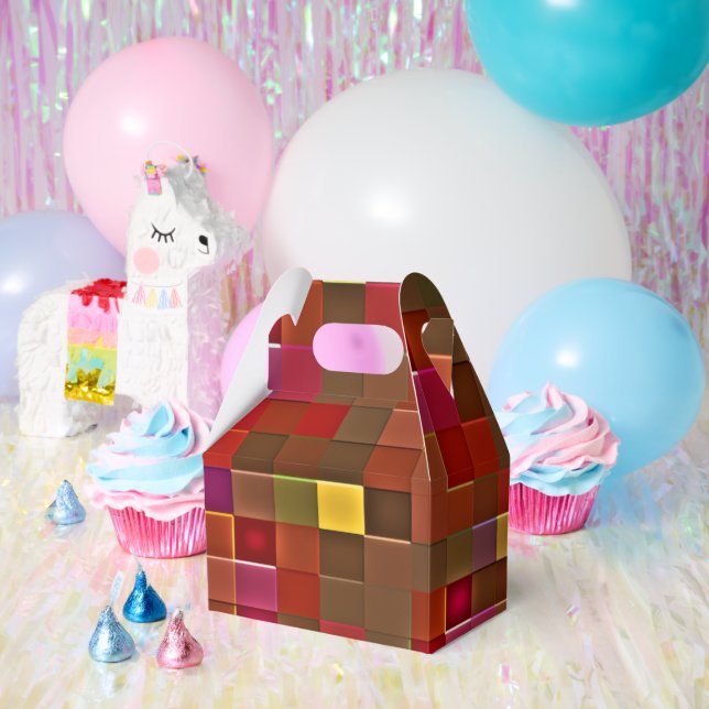 "Chequered Affair" (gable/large) Favour Box (Party)