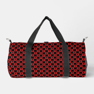 Chequered Albania Flag Pattern Duffle Bag