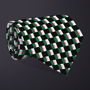 Chequered Algeria Flag Pattern  Tie