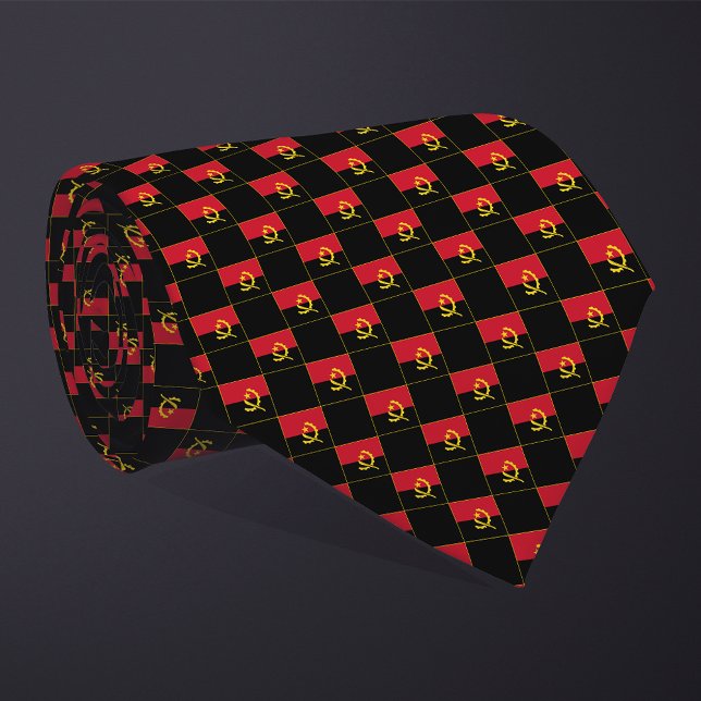 Chequered Angola Flag Pattern  Tie (Creator Uploaded)