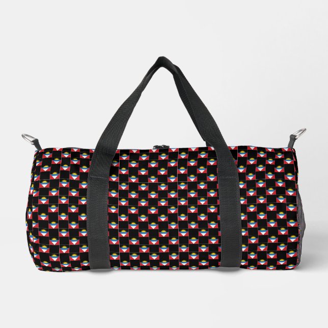 Chequered Antigua and Barbuda Flag Pattern  Duffle Bag (Front)