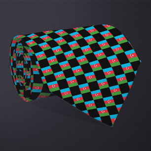 Chequered Azerbaijan Flag Pattern  Tie