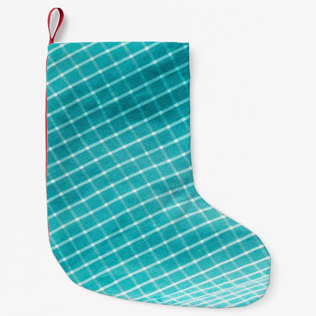 Chequered background textile closeup. small christmas stocking (Front)