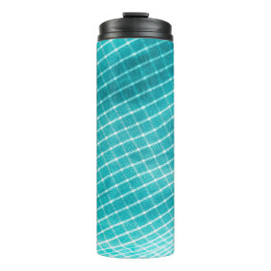 Chequered background textile closeup. thermal tumbler