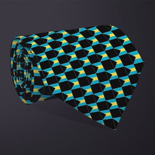 Chequered Bahamas Flag Pattern  Tie