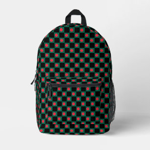 Chequered Bangladesh Flag Pattern Printed Backpack
