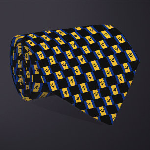 Chequered Barbados Flag Pattern  Tie
