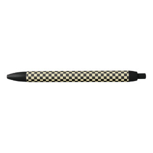 Chequered Beige and Black Black Ink Pen