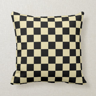 Chequered Beige and Black Cushion